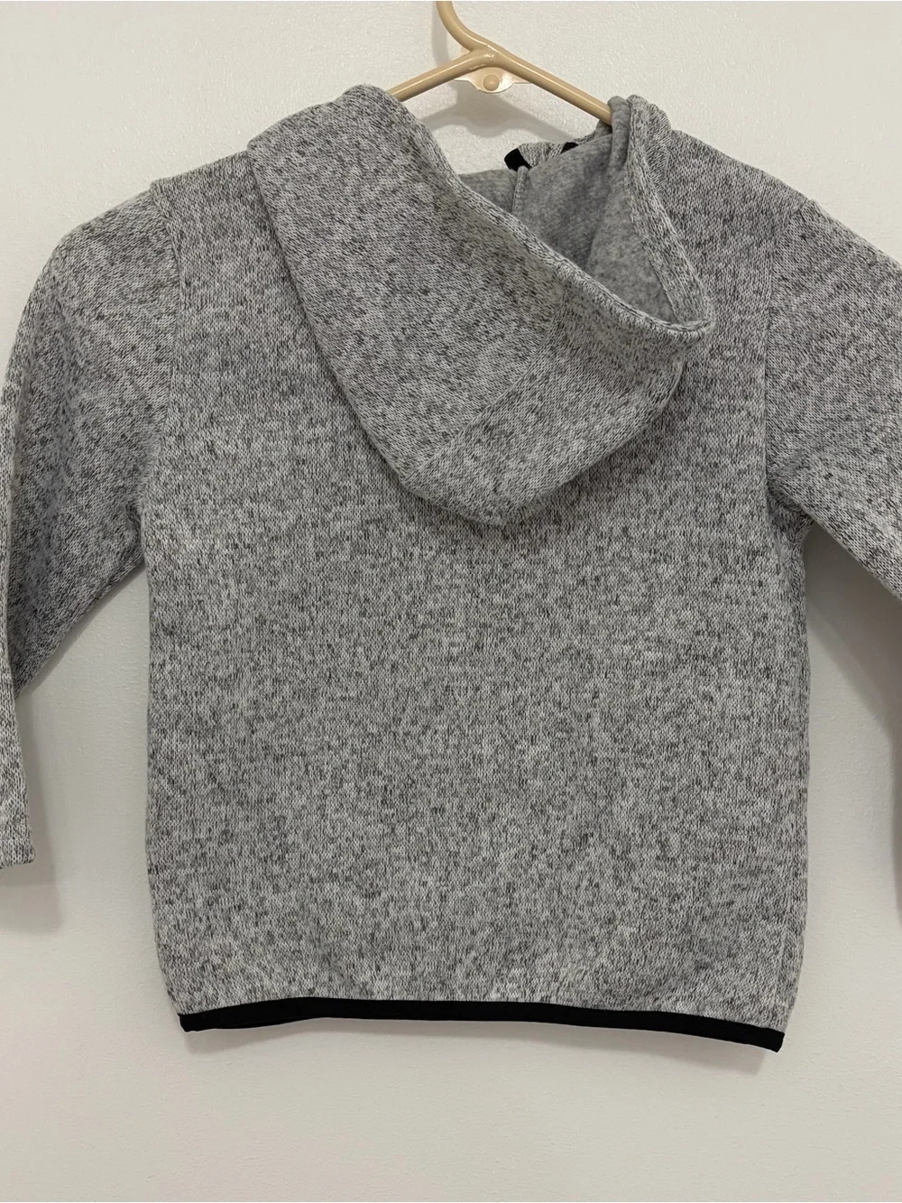 Kids Gray Hooded Zip-Up Sweatshirt with Front Pockets